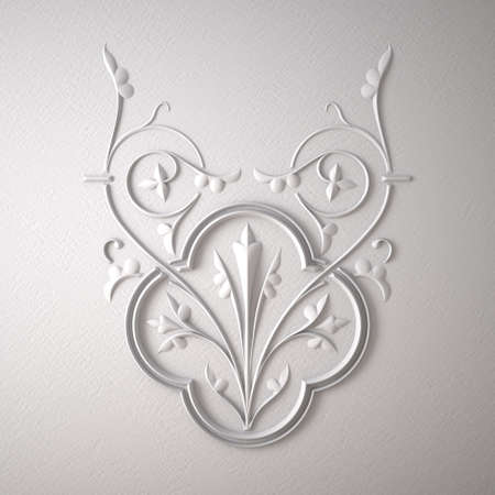 3d illustration of floral ornamentの写真素材