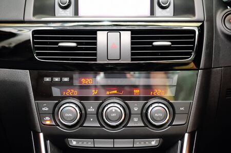 Front air-conditioner control and console of new Mazda CX-5 crossover SUV at its launch event in Singapore on 13 Apr 2012のeditorial素材