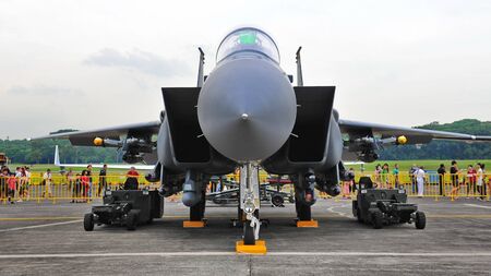 Republic of Singapore Air Force (RSAF) F-15SG Strike Eagle on display at RSAF Open House 2011 on May...