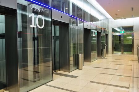 Lift lobby of a modern shopping mall