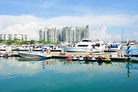 Luxury yachts, boats and jet skis on display at Singapore Yacht Show April 28, 2012 in Singaporeのeditorial素材