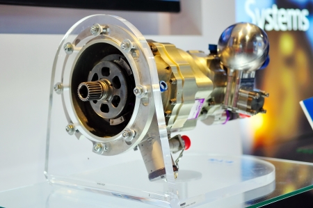 Aircraft spare part on display at Singapore Airshow February 03, 2010 in Singaporeのeditorial素材