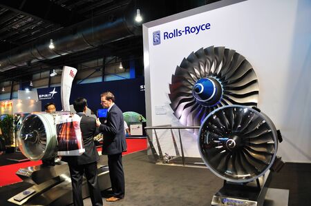 Rolls Royce engines at Singapore Airshow February 03, 2010 in Singapore