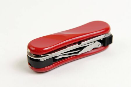 Small red multi-purpose army knifeの写真素材