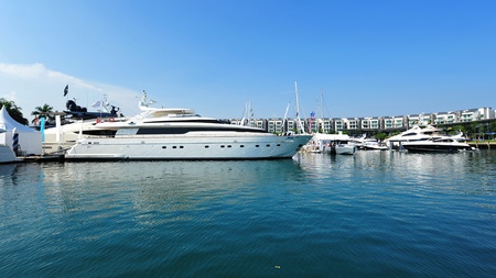 Dester super luxury yacht by Sanlorenzo on display at the Singapore Yacht Show 2013 at One Degree 15...