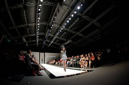 SINGAPORE - MAY 19: Model showcasing designs from Alldressedup at Audi Fashion Festival 2012 on May...
