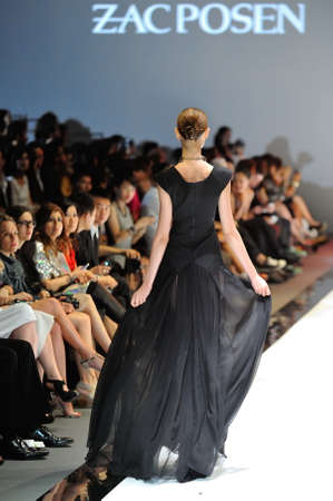 SINGAPORE - MAY 19: Model showcasing designs from Zac Posen at Audi Fashion Festival 2012 on May 19,...