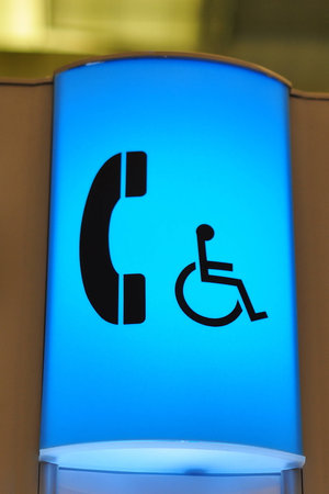 Icon displaying telephone booth for handicapの写真素材