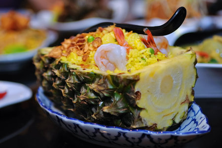 Thai style pineapple riceの写真素材