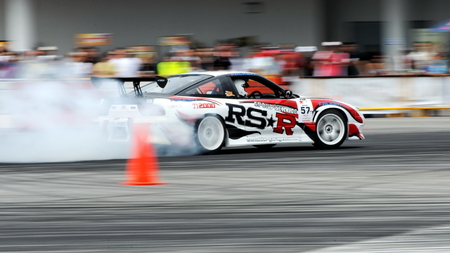 SINGAPORE - JULY 05: Singaporean driver Jansen drifting during Formula Drift Singapore 2009 Pro-am...