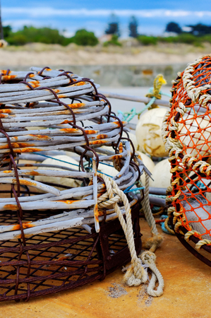 Bright and colorful fishing netの写真素材