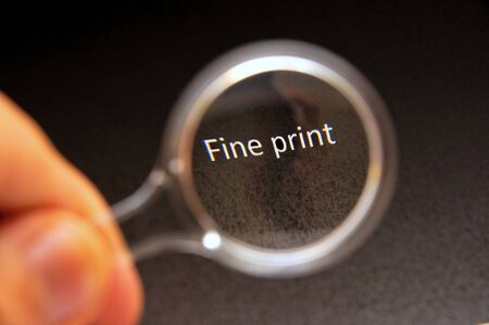 Read the fine printの写真素材