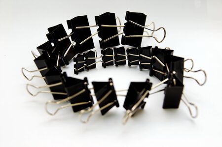 Chain of metal paper bindersの写真素材