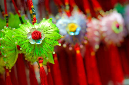 Chinese New Year heart shape decorの写真素材