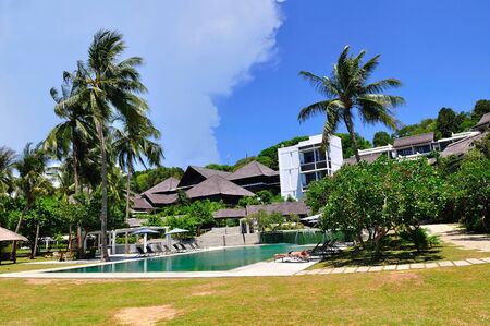 Tropical beach holiday resort in Batamのeditorial素材