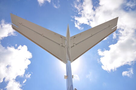 SINGAPORE - FEBRUARY 12: Rear section of Qatar Executive Bombardier Global 5000 business jet at Singapore Airshow February 12, 2012 in Singaporeのeditorial素材