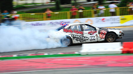 SINGAPORE - JUNE 12: Koh Kae drifting at Formula Drift Singapore 2011 on June 12, 2011 in Singapore.