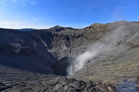 Actice volcanic crater of Mount Bromo in East Java, Indonesia