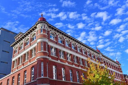 Historic building made of red bricks in Perth, Western Australiaの写真素材