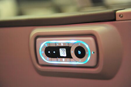 SINGAPORE - FEBRUARY 12: Economy class inflightt entertainment system (IFE) remote control of Qatar...