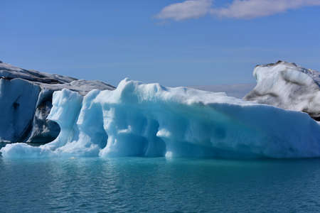 Jokulsarlon Glacier Lagoon in southeast Iceland, on the edge of Vatnajokull National Parkの写真素材
