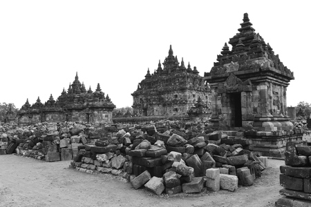 Candi Plaosan, a historic buddhist temple in Java, Indonesiaのeditorial素材
