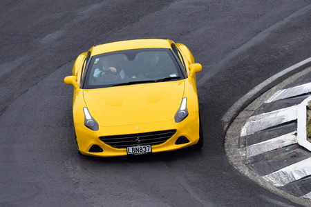 HAMPTON DOWNS, NEW ZEALAND - APRIL 18: Ferrari California T spider driving around circuit at Ferrari...