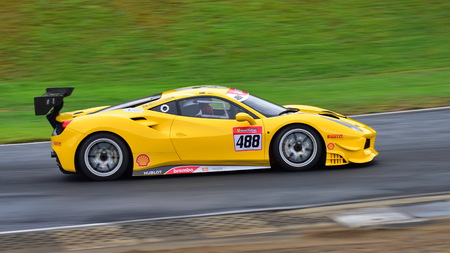 HAMPTON DOWNS, NEW ZEALAND - APRIL 18: Grant Baker driving at Ferrari Challenge Asia Pacific Series race on April 15, 2018 in Hampton Downsのeditorial素材