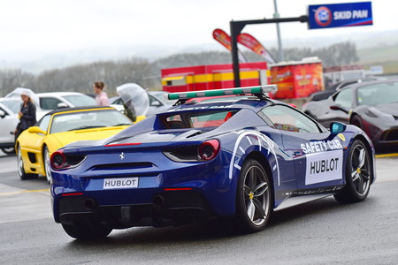 HAMPTON DOWNS, NEW ZEALAND - APRIL 18: Ferrari 488 Safety Car at Ferrari Challenge Asia Pacific Series race on April 15, 2018 in Hampton Downsのeditorial素材