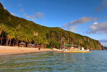 Seven Commandos Beach, a serene beach with clear water at El Nido, Philippinesのeditorial素材