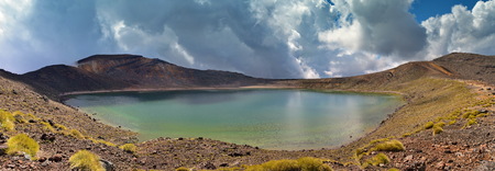 Blue Lake along Tongariro Alpine Crossing in New Zealandの写真素材