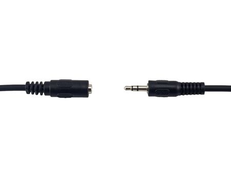 3.5 mm 3-pin connector with socket isolated on whiteの写真素材