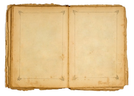 Very old open book with a frameの写真素材