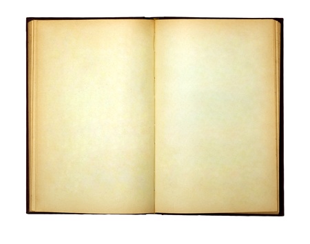 The old open book and empty pages の写真素材