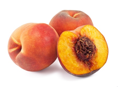 juicy peaches isolated on white 
の写真素材