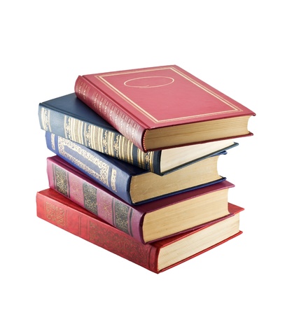 stack of vintage books, isolated on white background 
の写真素材