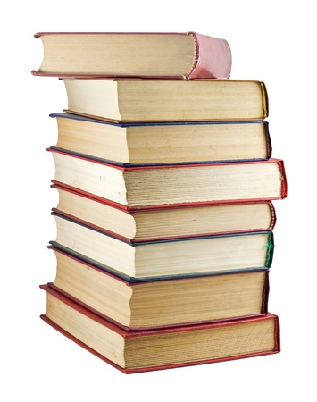 Old books isolated on white background の写真素材
