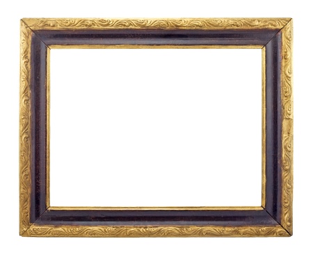 Empty vintage frame isolated on white background 