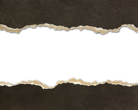 Torn paper borders isolated on white