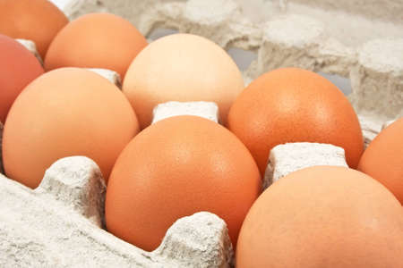 Brown eggs in the box