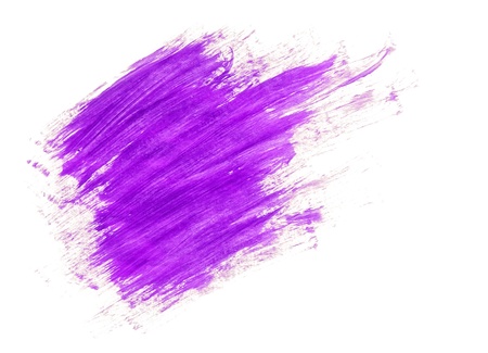 Lilac acrylic paint brush strokes on white backgroundの写真素材