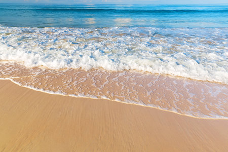 Wave of the sea on the sand beach