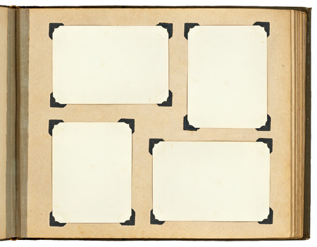 Page of vintage photo album, with photo frames