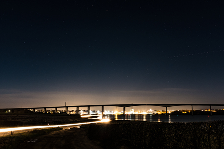 Long exposure shot of Orwell Bridge Ipswichの写真素材