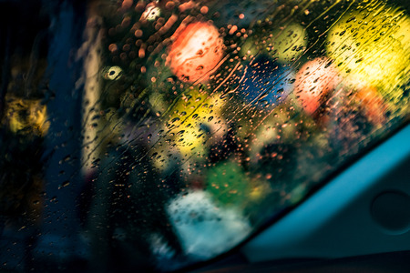 Picture os windscreen after rainの写真素材