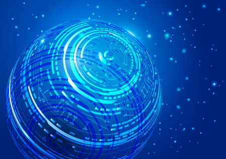 Abstract Space Technology Vector Blue Backgroundのイラスト素材