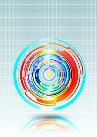 Abstract Circles Colorful Technology Background, Vector Illustrationのイラスト素材