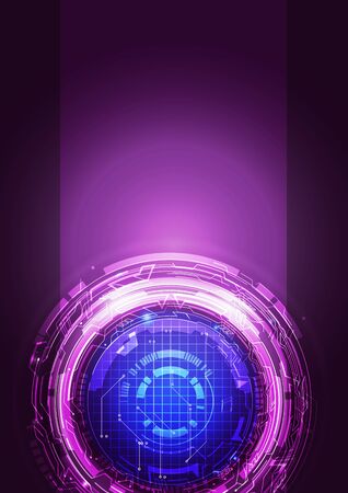 Abstract Digital Technology Violet Background, Vector Illustrationのイラスト素材