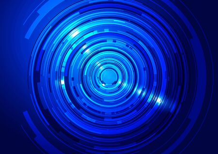 Blue Abstract Circles Technology Background, Vector Illustrationのイラスト素材