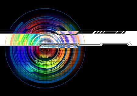 Abstract Circles Technology Colorful Background, Vector Illustrationのイラスト素材